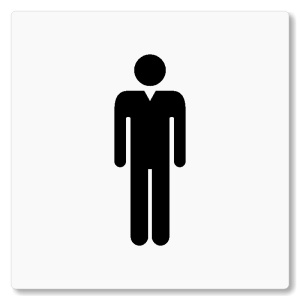 WC muži, 80x80mm, bílá, Nevada